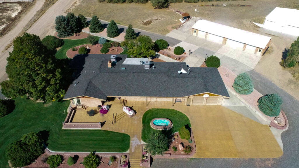 aerial of owners home